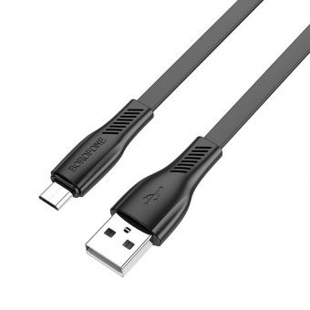 Дата-кабель Borofone BX85 Micro (1м., 2.4A) цвет: Чёрный