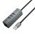 Адаптер Hoco HB1D  (USB to USB2.0*3+RJ45) цвет: металлик