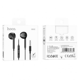Наушники Hoco M101 с микрофоном (1.2 м) цвет: Чёрный